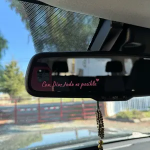 Con Dios Todo Es Posible 2 Pack Car Rearview Mirror Sticker Decal, Spanish Car Decorations Accessories
