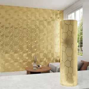 Self-Adhesive Metal Texture Wallpaper Roll, 15.7x118.1 Inches Vinyl Wall Paper, Easy Peel and Stick, Home Decor Sticker for Bedroom Living Room Bathroom, Textured Wall Paper
