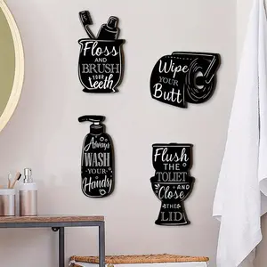 Modern Art Bathroom Wall Decor Set, Shower Home Decoration, Handmade Wooden Paper Towel Holder, Durable Material Gift for Interior Designers, Bathroom Decoration Accessories, Bathroom Decoration Supplies