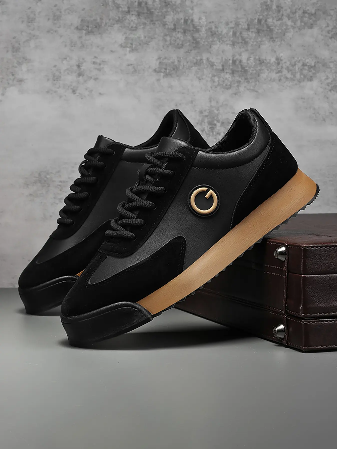 Men's Fashion Sporty Casual Shoes, Comfortable Low-Top Lace-Up Casual Trendy Sneakers, Stylish Design for Daily Wear & Outdoor Activities
