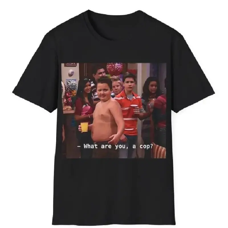 ? Gibby "What Are You A Cop" Graphic T-Shirt, Funny 2000s TV Nostalgia Tee, Retro Comedy Quote Shirt, Pop Culture Streetwear Top, Vintage Meme Style Casual Graphic Tee, Short Sleeve Crewneck, Unisex Gift For TV Fans & Comedy Lovers