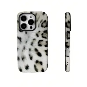 Contrasting color snow leopard print two-in-one matte texture phone case, suitable as a birthday gift, compatible with iPhone 17/16/15/14/13/12/11/X/XS/XSMAX/XR/7P/8P series. This is the perfect holiday gift for friends, family, or yourself., Cover, Acces