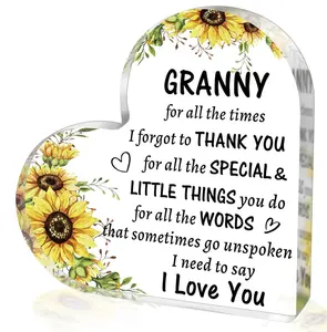 To My Granny Gifts for Granny, Granny Mothers Day Gifts for Grandma, 3.9x3.9 Inch Engraved Heart Shaped Keepsake, Christmas Gift for Granny