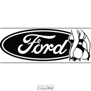 Ford with Girl Car Decal 8"