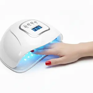 256W UV LED Nail Lamp, Nail Dryer for Gel Polish, 4Timers UV Nail Lamp Professional Nail Light, 57Pcs LampBeads and Automatic Sensor Nail Care Tool Handle AutoSensor 4 Timers Painless Salon Tool, Mother's Day Gift
