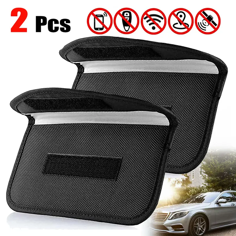 Dazone 2 Pcs Large Faraday Bags for Phones & Car Keys RFID Signal Blocker Shielding Pouch Anti-Theft Key Fob Case Anti-Tracking Privacy Protection