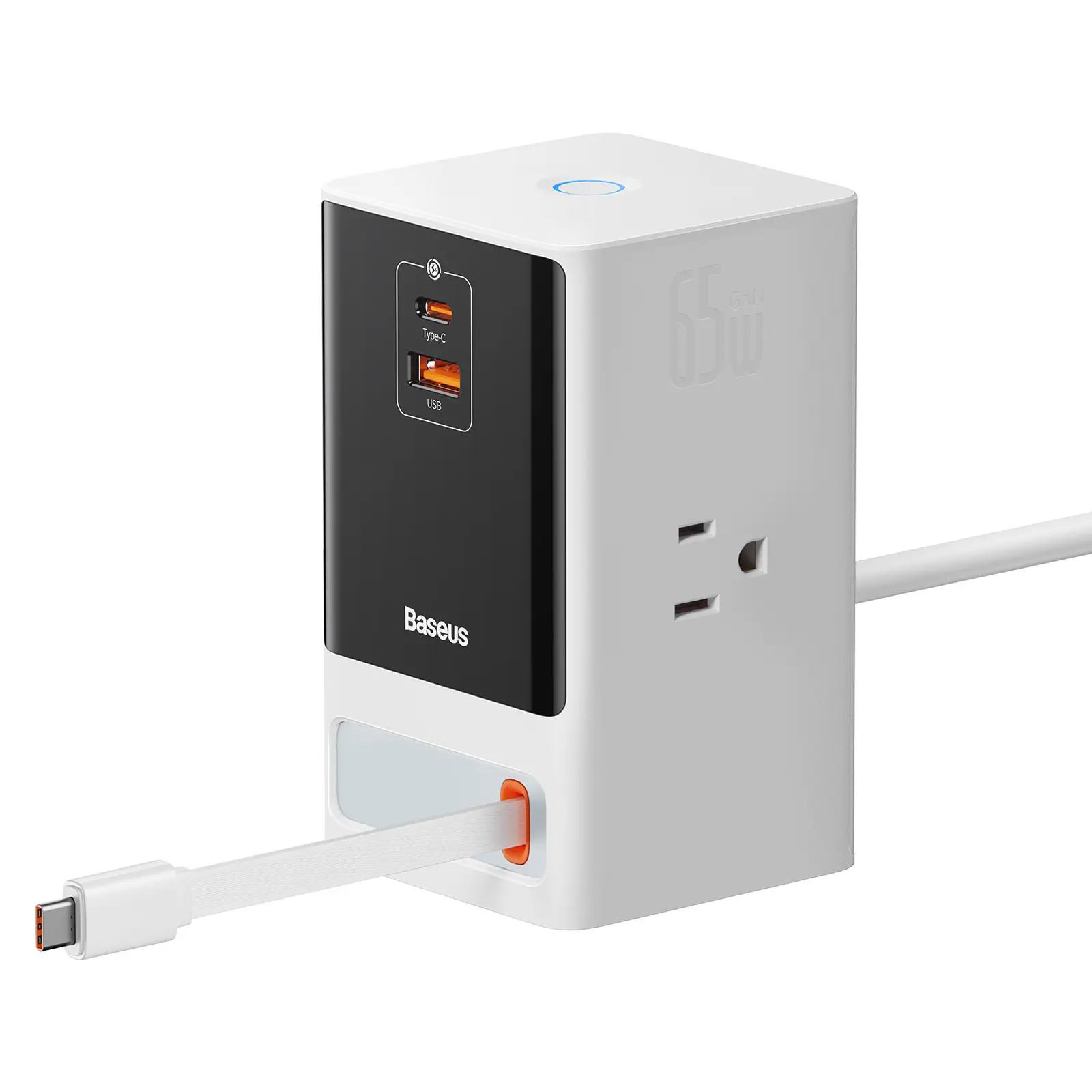 Baseus PowerCombo Digital PowerStrip 3AC+1U+1C+Retractable-C 65W Smart Version with 1.5m Power Cord