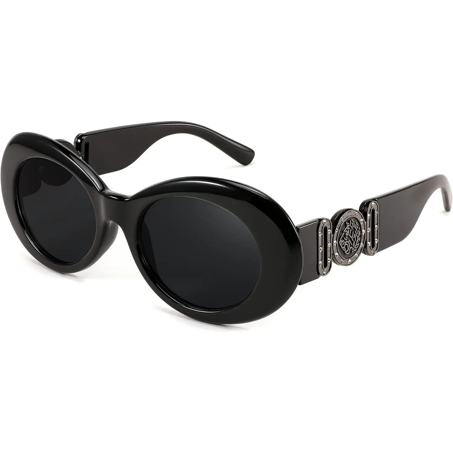 FEISEDY Women's Oval Acetate Sunglasses - Retro Tiny Narrow Style for Small Faces, Vintage Stylish Statement Frame Shades B2969, Vintage Sun Glasses, Stylish Sunglasses
