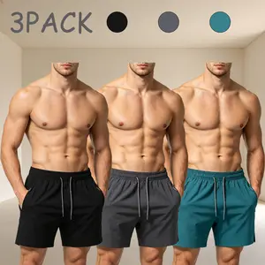 3-Pack Men’s Quick-Dry Athletic Shorts — High-Waisted Drawstring Bermuda Shorts for Fitness, Running, and Outdoor Wear, Straight Cut Mid-Length