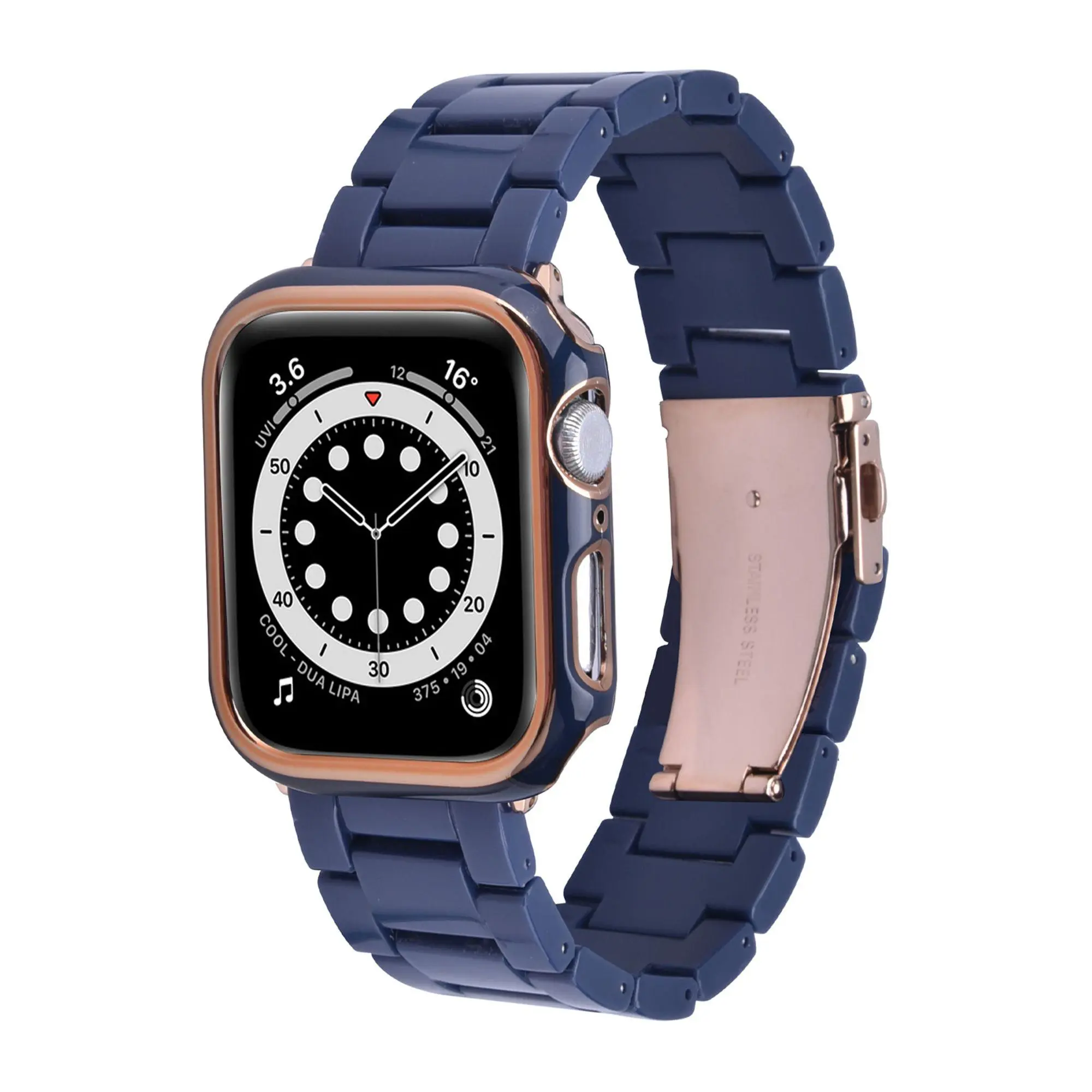 WorryFree Gagdets Apple Watch 44mm Resin Band w/ Bumper Case WorryFree Gagdets Apple Watch 44mm Resin Band w/ Bumper Case