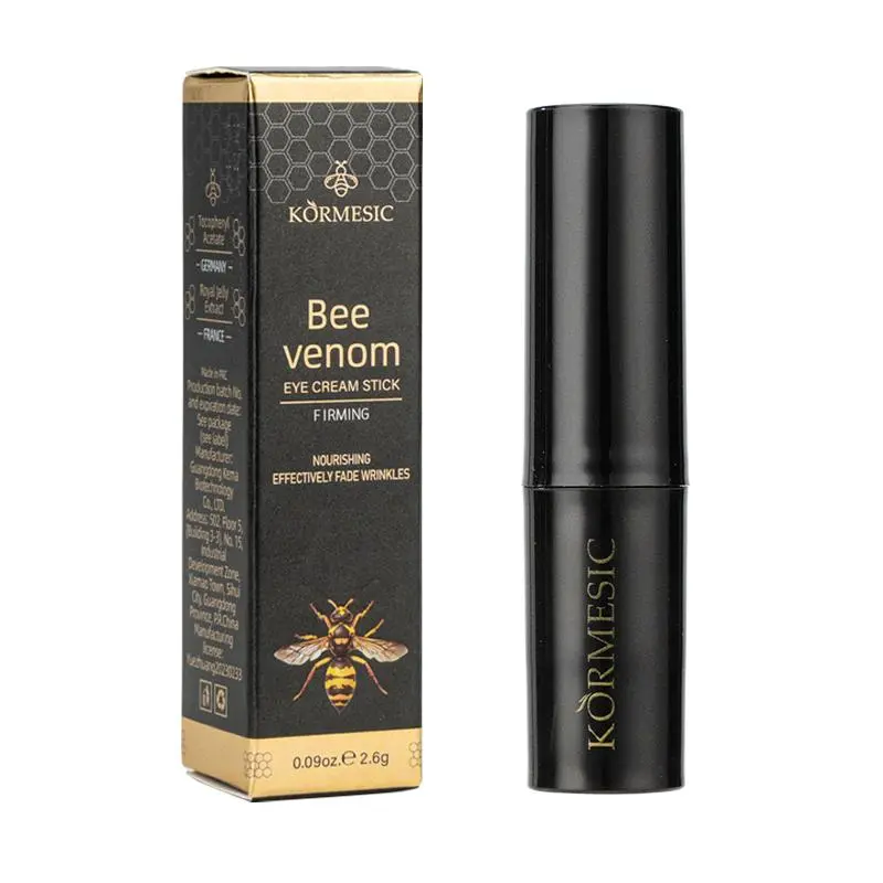 Portable Bee Venom Eye Cream Stick, daily gentle under eye essential. Lightweight texture brings lasting hydration to soothe dry, tight eye area skin. It gently firms skin, smooths fine lines and refreshes dull, tired under eyes. Non-greasy