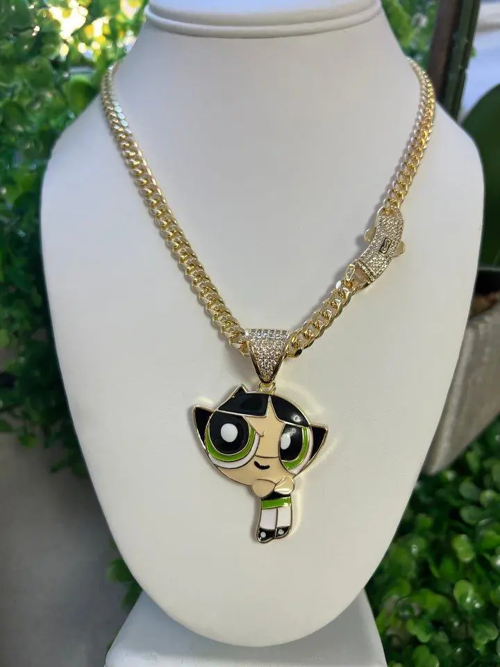 Pendant  and Necklace set 14k Gold bonded set