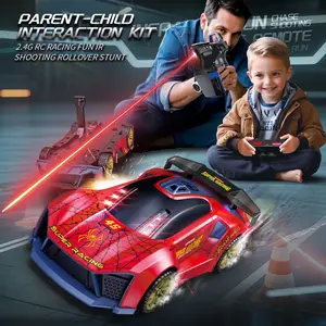 Electric Toy Remote Controlled Car Set, Rc Controlled Supports 2.4g Remote & Infrared Gun, Blood Bar Display, Sound Light Effects, Multi-Color Coating, Ages 6+