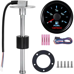 High Resolution Marine Fuel Sending Unit with Gauge 6"(150mm) SUS316 Stainless Steel Fuel Water Level Sender Unit and Gauge for Boat Truck RV 240-33ohm