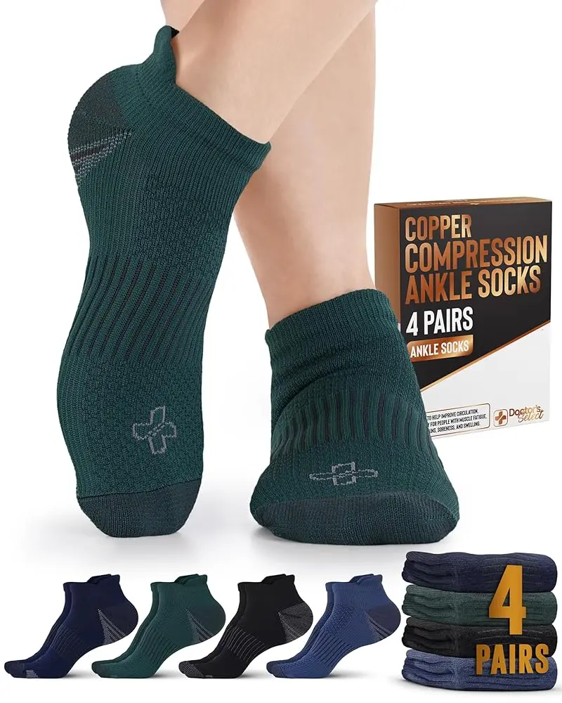 Black/Green/Blue/Navy - 4 Pairs