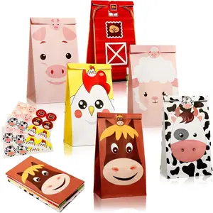 30 Pack Farm Party Favor Bags  Goodie Candy Bags for Boys Girls Farm Theme Birthday  Shower Party Supplies Decorations, 6 Designs