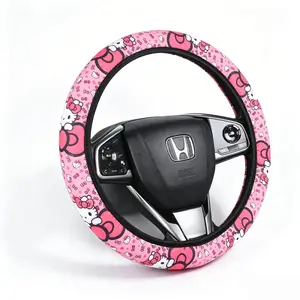 Sanrio Hello Kitty Steering Wheel Cover - Fun & Easy Install for Most Standard Wheels - Perfect for Fans of the Beloved Character - Enhance Your Drive with Style & Charm - Hanging, Decor