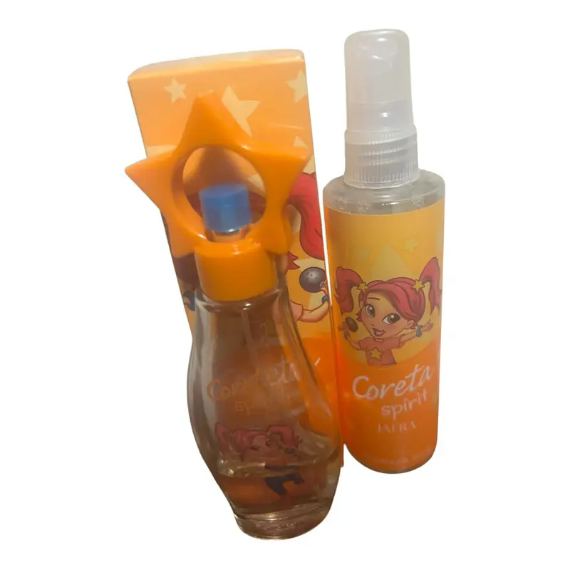 Jafra dúo coreta spirit 1.7 Fl Oz + hair detangler 4.2 Fl Oz for girl in glass bottle and box
