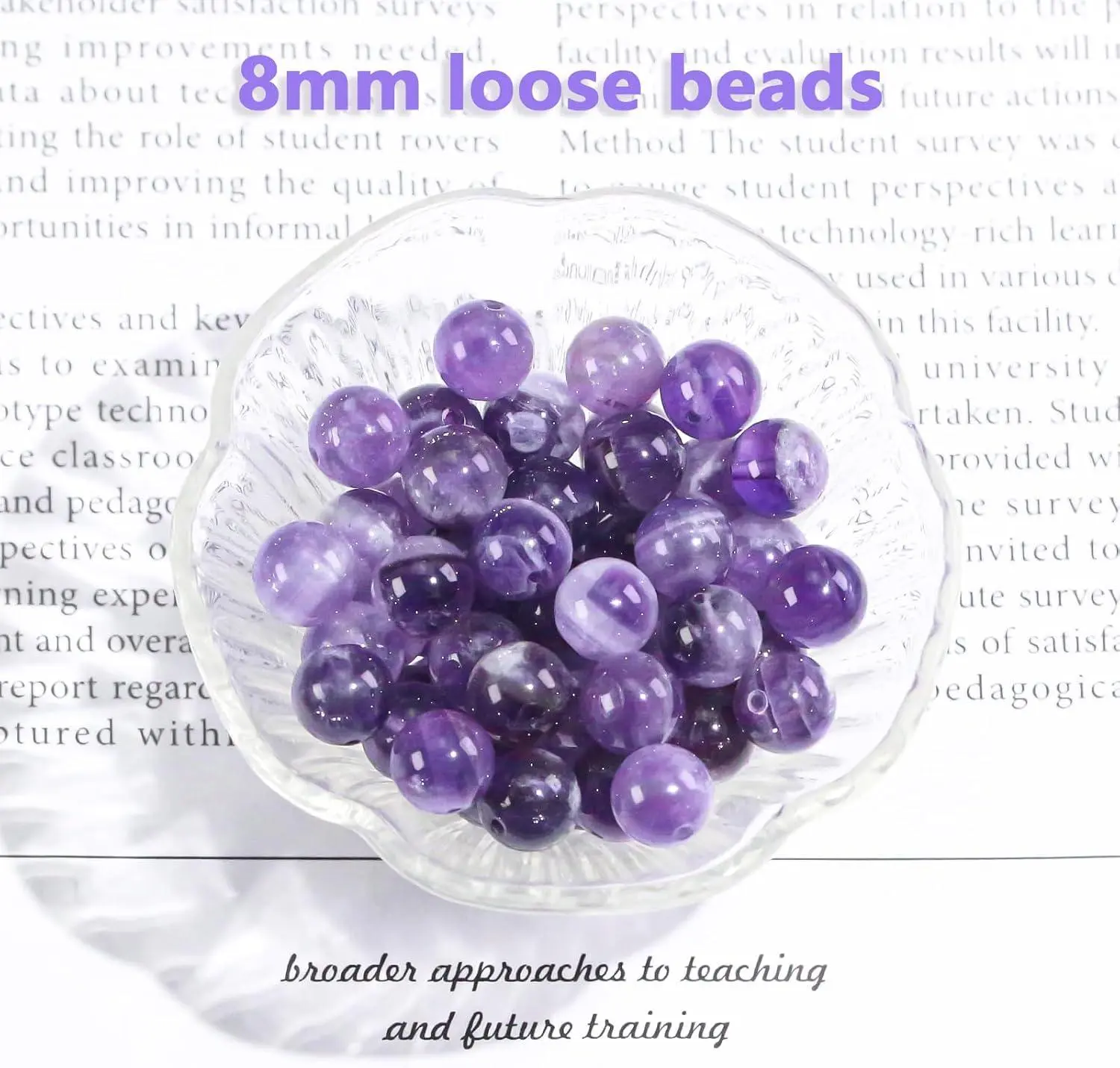 8mm Natural Amethyst Gemstone Round Loose Beads for Jewelry Making DIY Bracelets Necklace (45-48pcs/strand) 8mm Natural Amethyst Gemstone Round Loose Beads for Jewelry Making DIY Bracelets Necklace (45-48pcs/strand)