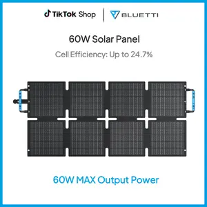 BLUETTI 60W Solar Panel 60 Watt for Solar Generator Handsfree 1 & 2 AC2A Foldable Charger for Hiking Camping Travel