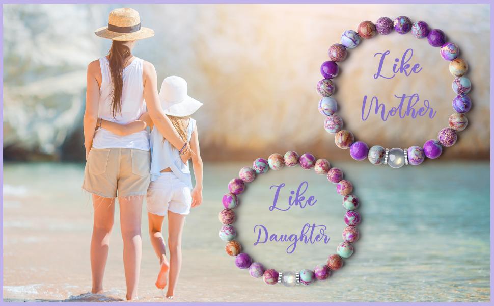 Handmade Gifts for Girls/Women-Love/Protection-Natural Crystal Bracelet for Daughter Granddaughter Niece Sister Mom Aunt Wife