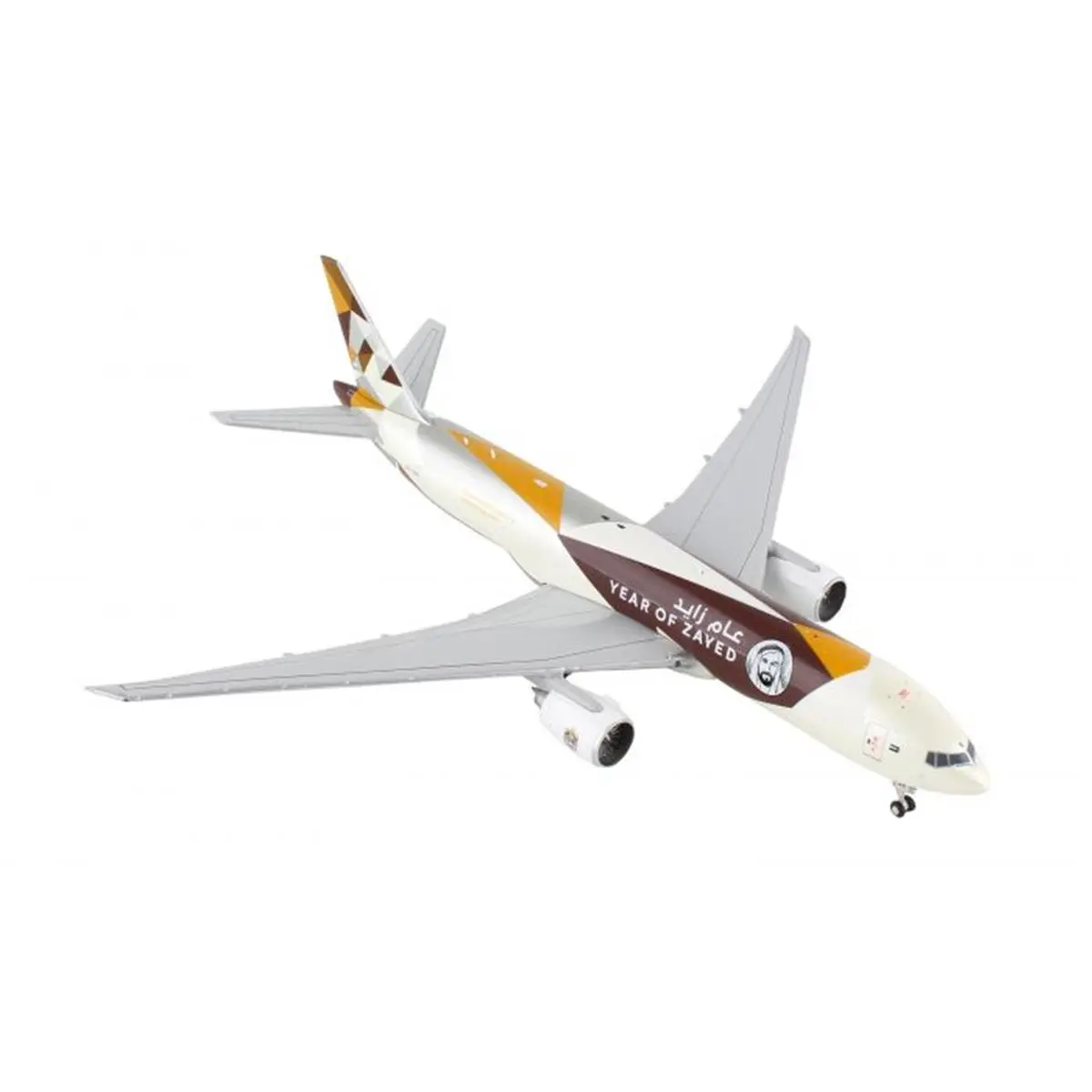 Gemini Jets Etihad Cargo 777F 1/400 Scale Diecast Airplane Model - Sheik Zayed Reg No. A6-DDE, Limited Edition Metal Replica, Aircraft Livery Collectible, Small Animal Supplies Toy for Enthusiasts, Not Intended for Children Under 14