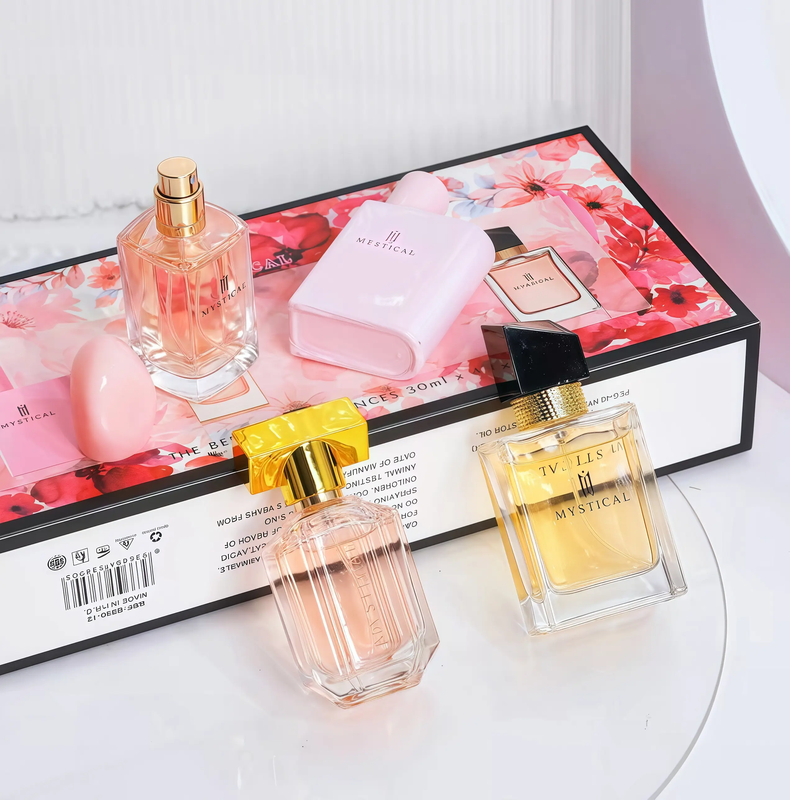 MYSTICAL Women's Perfume Set｜ 30Ml*4 ｜Romantic Floral & Fruity Notes with 72Hours+ long-lasting fragrance |Sophisticated Fragrance for Work | Dating &Parties | Light & Non-Greasy lpheromone perfume;portable travel mini perfume