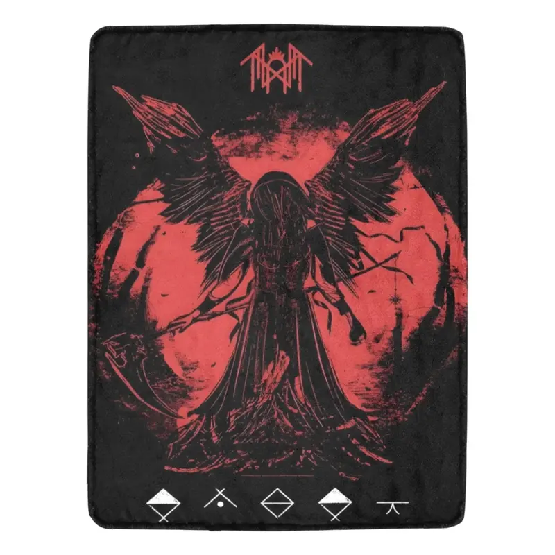 Metal Music Dark Aesthetic Pattern Flannel Blanket, Soft Warm Throw Blanket, Air-conditioned Sofa Bedroom Dorm Couch Office Car Travel Home Blanket, Warm Nap Blanket for Men Women Adults Boys Girls,  Birthday Mother's Day Fans Gifts