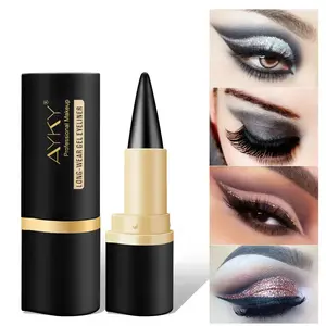 Long Wear Gel Eyeliner, Tattoo Pencil Liner Waterproof Smudge Proof Gel Eyeliner for Mature Women, Professional Make-Up Silver Gray Brown Black Gel Eye Liner Pencils for Older Women #04