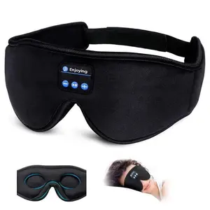Portable Lightweight Bluetooth-compatible Music Eye Mask, Dual Ear Stereo Sound Sleep Mask with Ultra-Thin Speaker, Wireless Travel Gift for Men Women Sleeping Eye Mask