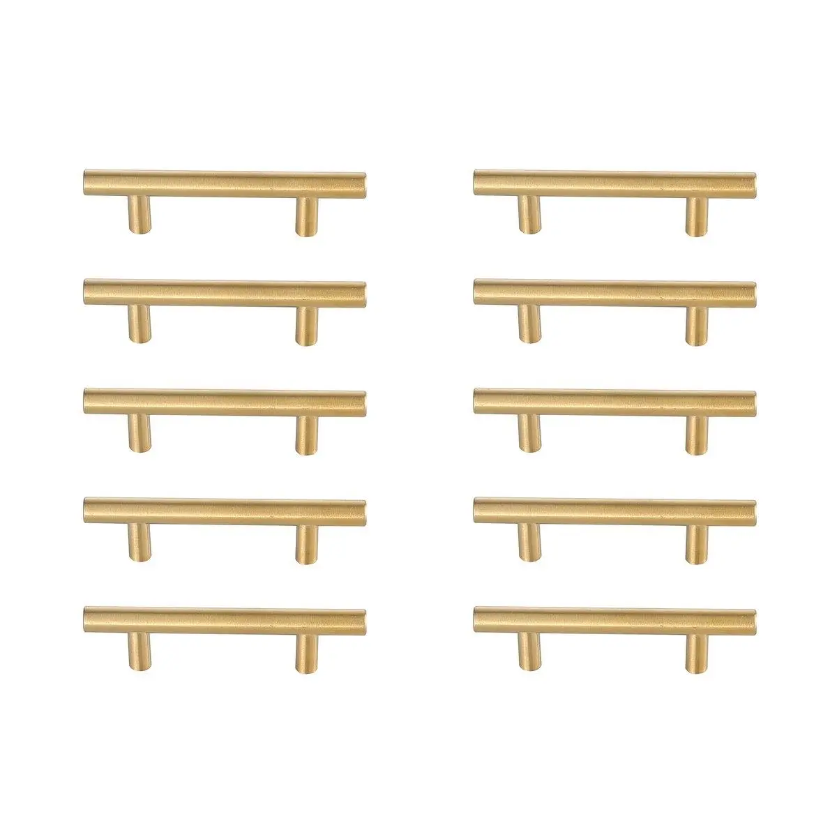Elegant Decor PL400-3-BR-10PK Contemporary Brass 3 in. Metal Quinn Kitchen Bar Pull, Center-to-Center - Pack of 10