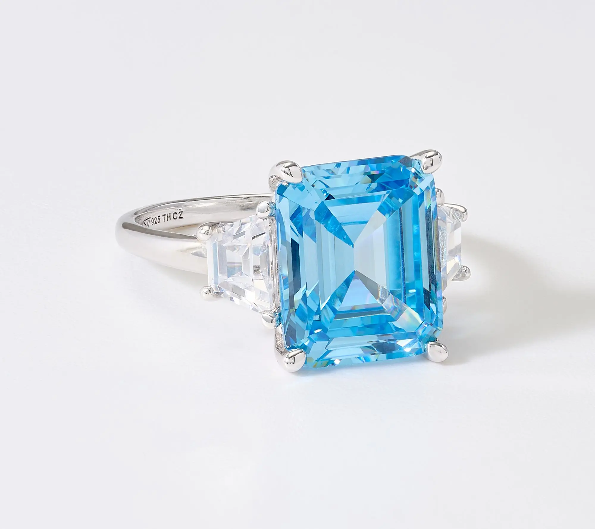Diamonique 6.6 cttw Cocktail Ring, Sterling Silver