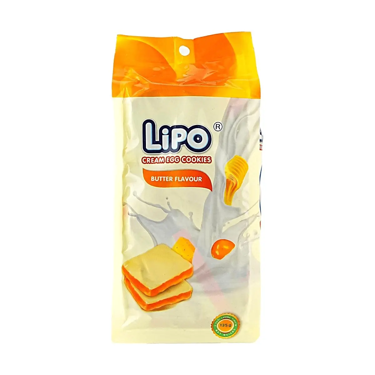 LIPO Butter Cream Biscuits 135g - Authentic Vietnamese Snack, Rich Creamy Flavor, Perfect for Casual Snacking