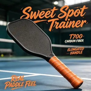 Sweet Spot Trainer Pickleball Paddle – Real Paddle Feel, Carbon Fiber Surface, Elongated Handle for Training Accurate Swing & Solid Contact