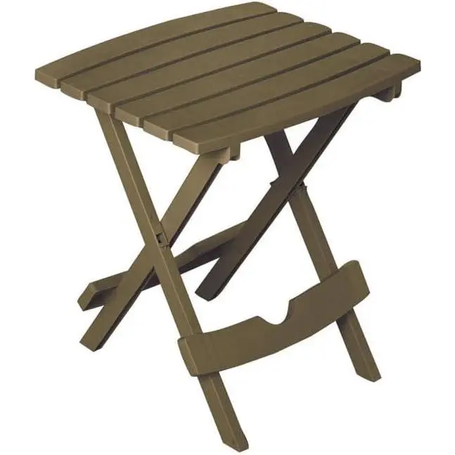 Plastic Quik-Fold Side Table, Brown