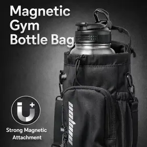 Magnetic Gym Bag for Men and Women, Magnetic Water Bottle Holder for Gym, Small Gym Bag, Gym Gifts for Women and Men Black