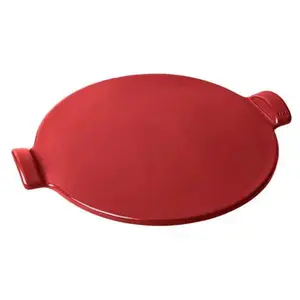Emile Henry Traditional Smooth Ceramic Pizza Stone, Burgundy Kitchen Oven Utensil for Pasta & Pizza Prep