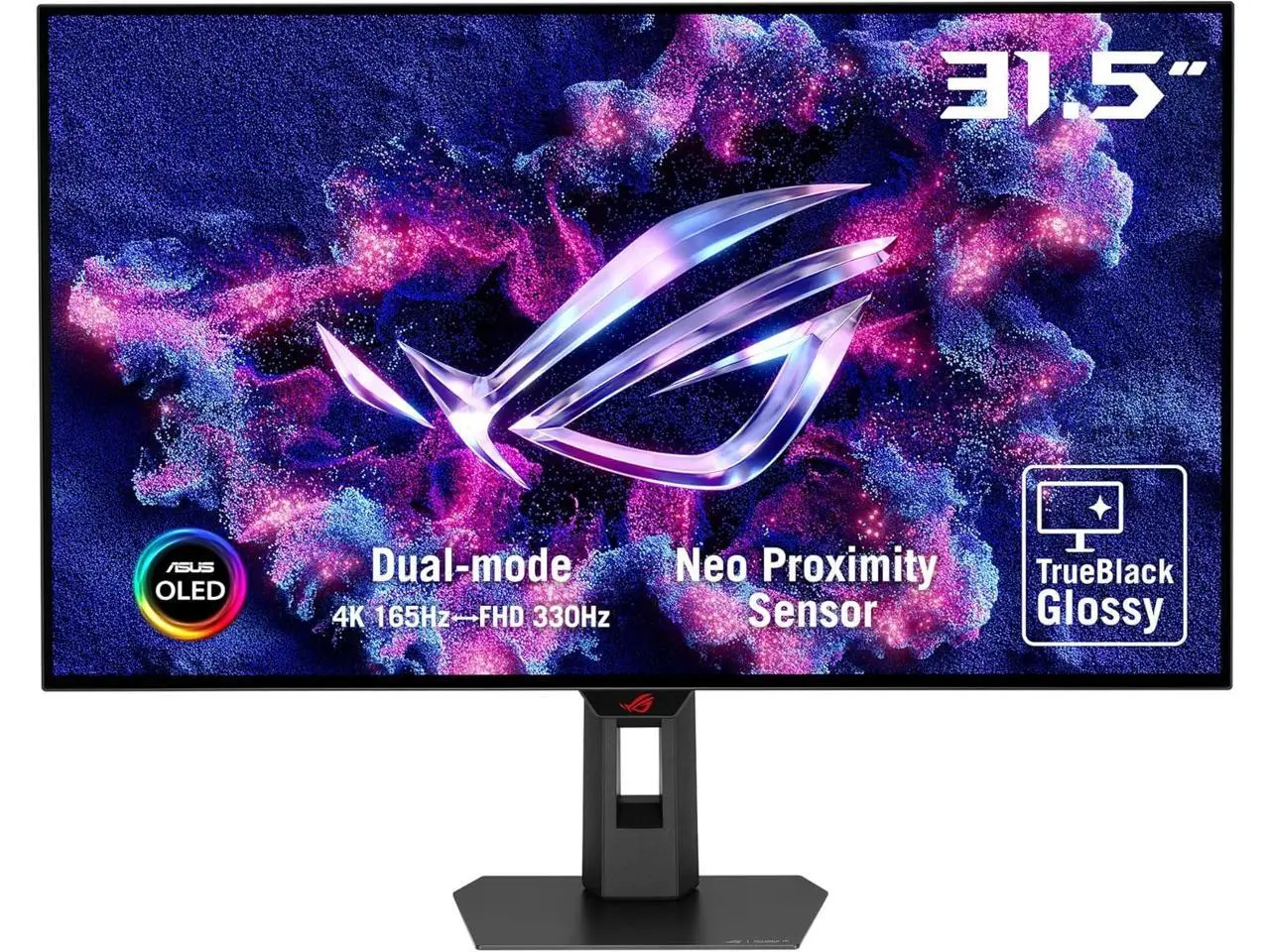 ASUS ROG Strix 32 inch DUAL MODE UHD 4K 165Hz Full HD 330Hz FreeSync Premium Pro & G-Sync Compatible HDR400 USB-C KVM OLED Gaming Computer Monitor with Height Adjustable, Swivel, Tilt Stand XG32UCWG