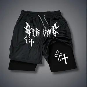 80s 90s summer men shorts for men jorts outfit men graphic shorts Double-layer sports shorts Comfortable short shorts summer