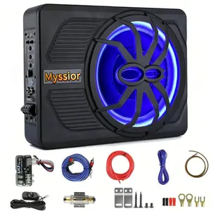 10-Inch Slim Under Seat Subwoofer 800W Amp for Awesome Car Audio - Perfect for Halloween Parties in Cars Trucks SUVs