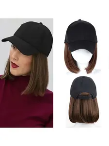 Hat with Hair Attached for Women Synthetic Hat with Hair Adjustable with Hair Suitable for Daily Use Adjustable Casual Hats
