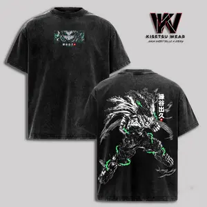 Dark Deku T-Shirt x My Hero Academia Anime Graphic Tee, Vintage Washed Oversized Shirt, Acid Wash Soft Cotton Streetwear Top, Unisex Casual Clothes, Gift for Anime Fans, MHA Merch