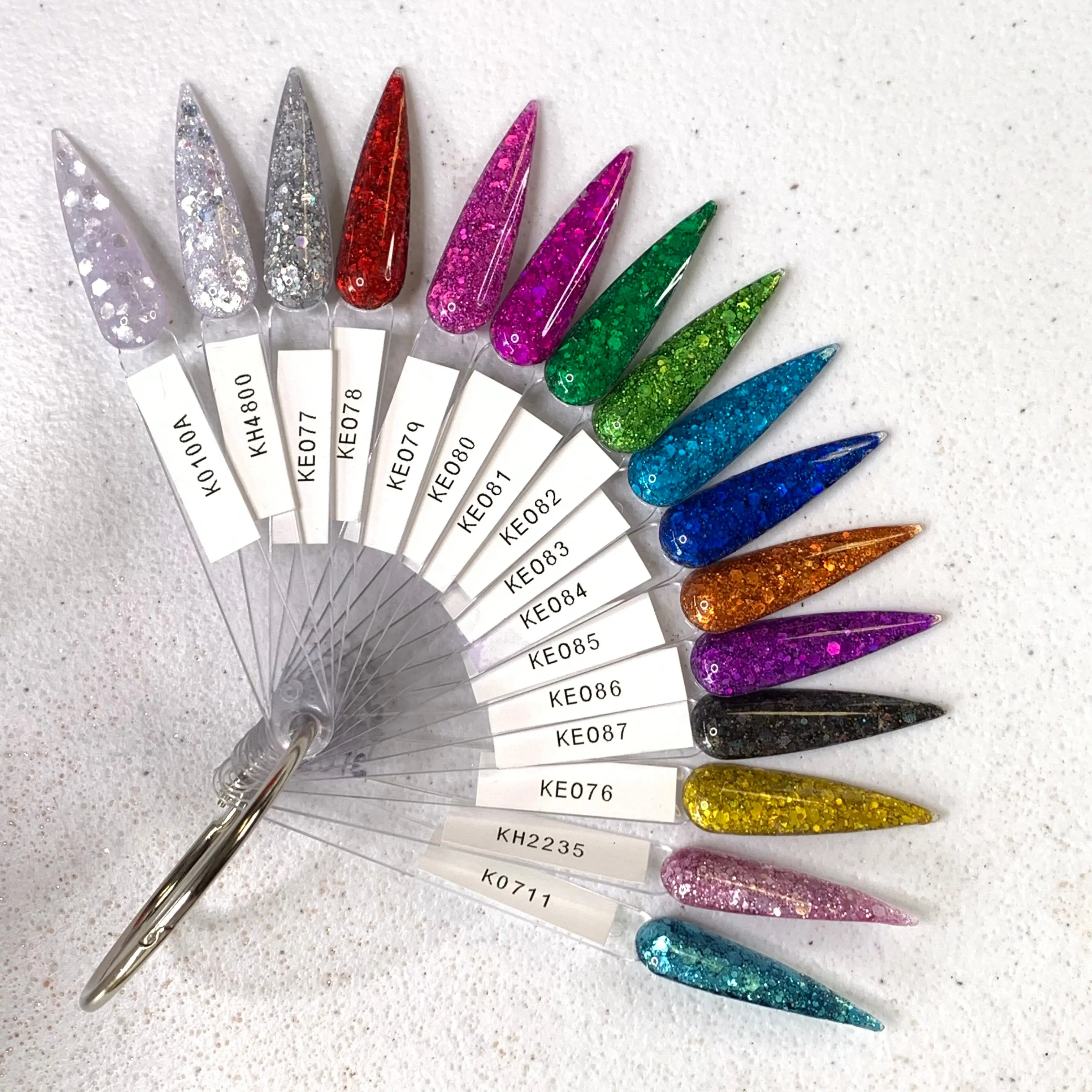 16 pcs Colorful Holographic Glitter Acrylic Powder Collection
