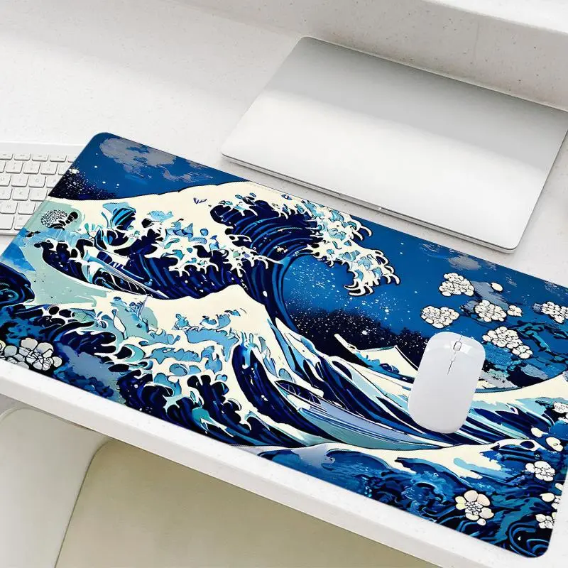 Great Wave Off Kanagawa Pattern Mouse Pad, Rectangle Gaming Mouse Pad, Non-Slip Mousepad, Office Desk Keyboard Mouse Mat for Home Office Game