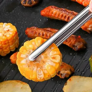 1/2PCS Stainless Steel Grill Tongs Food Clip BBQ Steak Clip Bread Tong Cooking Utensils Party Non-Slip Kitchen Gadgets Accessories