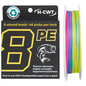 Braided Fishing Line with Recyclable Materials Spool - 46-Strand High Density Braid Fishing Line Abrasion Resistant Line Zero Stretch Smooth Long Casting Saltwater & Freshwater