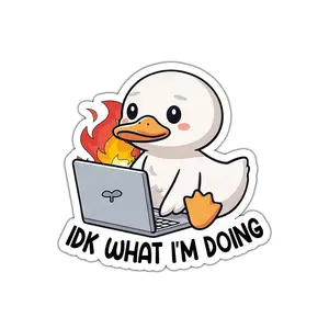 Cute Duck Sleepy Quack Illustration Sticker – Waterproof Vinyl