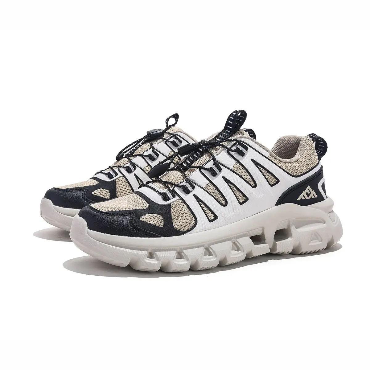 JIFFFLY Unisex Closed Low-Top Casual Trainers - Athletic Footwear with Textile-Synthetic Leather Spliced Upper, Lace-Up Design, MD Segmented Sole, Ideal for Everyday Walking