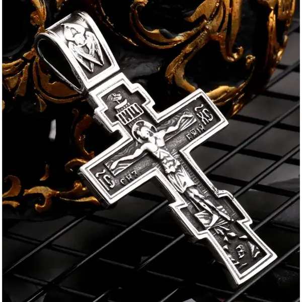 Orthodox Cross with 6-Winged Seraphim Angel