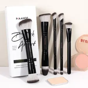 Maange 5-Piece Makeup Brush Set, Foundation Brush, Concealer Brush, Blush Brush, Contour Brush, Portable Travel Makeup Tools